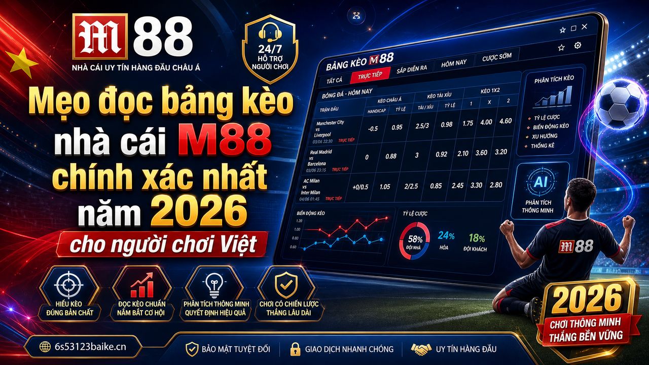 Mẹo đọc bảng kèo nhà cái M88 chính xác nhất năm 2026 cho người chơi Việt