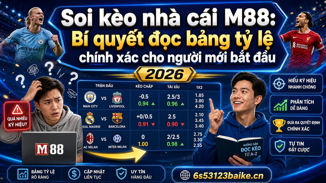 Soi kèo nhà cái M88: Bí quyết đọc bảng tỷ lệ chính xác cho người mới bắt đầu
